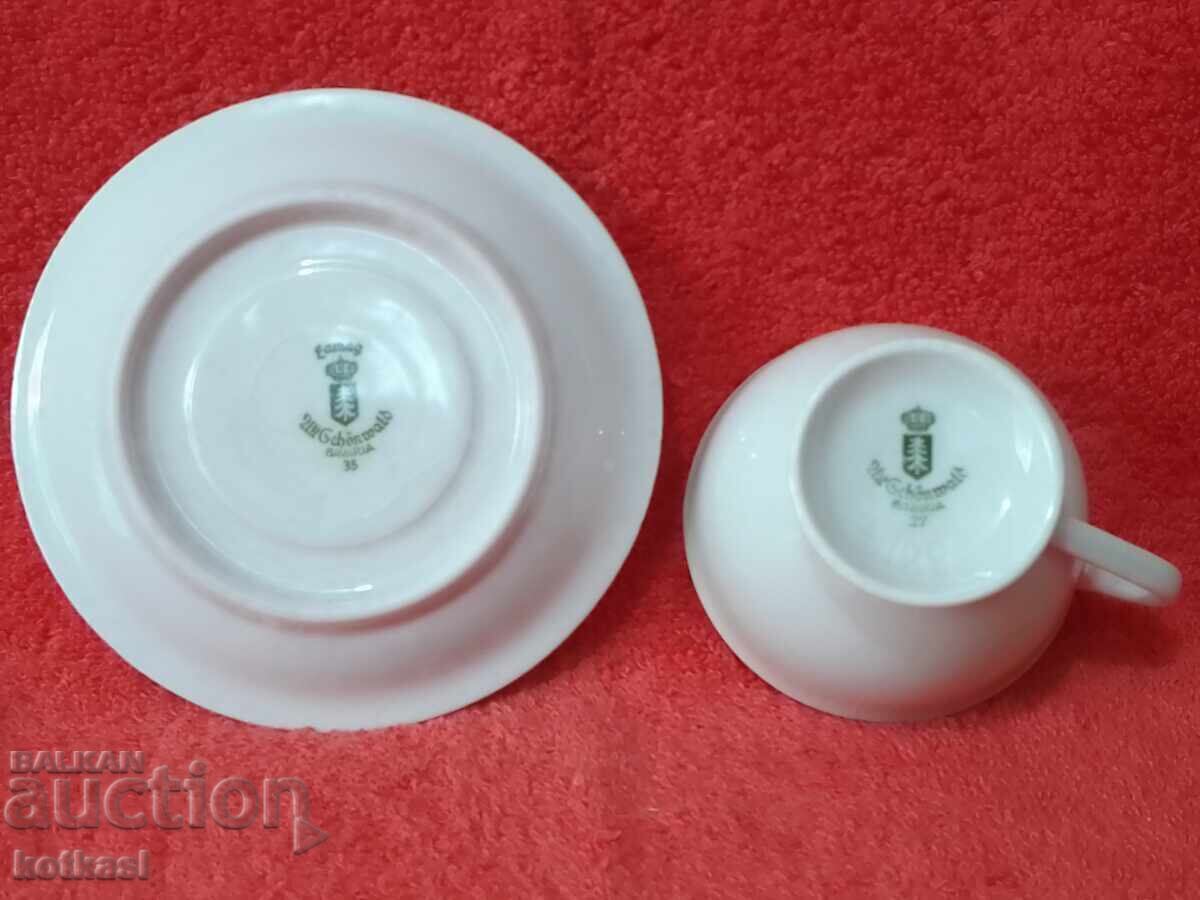Old porcelain double Moka set cup plate Bavaria - 5