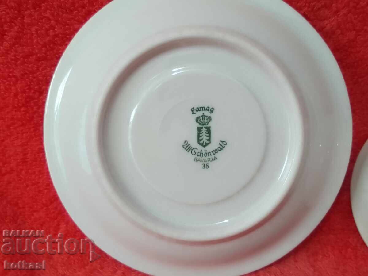 Old porcelain double Moka set cup plate Bavaria - 6