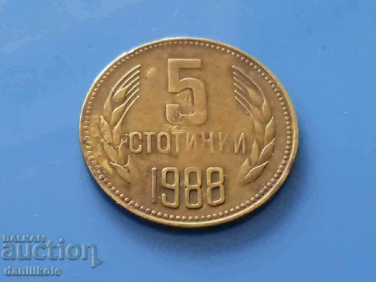 *$*Y*$* BULGARIA - 5 STOTINKA 1988 - EXCELLENT *$*Y*$* with price € 29.00 | 56.72 BGN