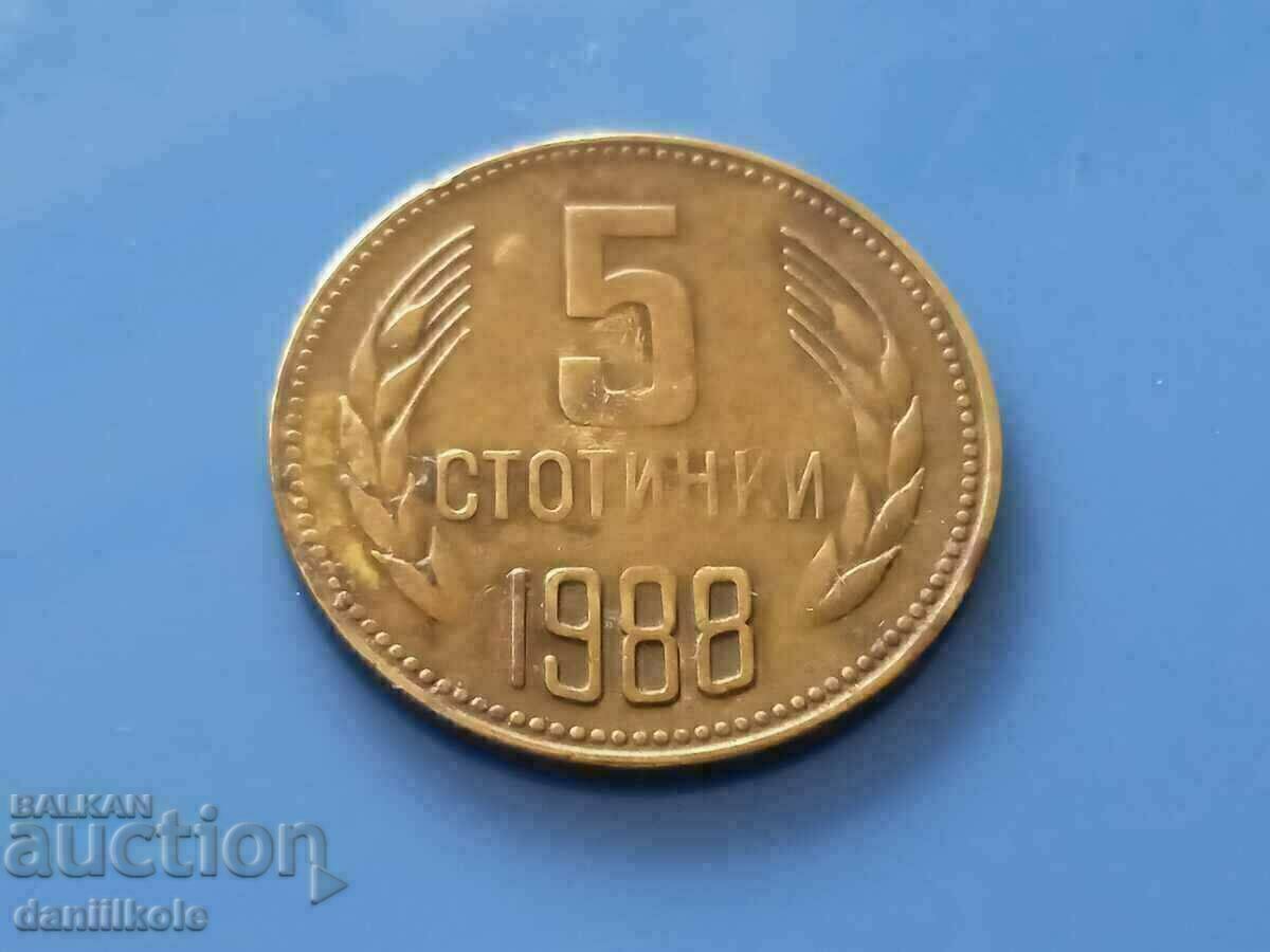 Auction *$*Y*$* BULGARIA - 5 STOTINKA 1988 - EXCELLENT *$*Y*$* Auction *$*Y*$* BULGARIA - 5 STOTINKA 1988 - EXCELLENT *$*Y*$*