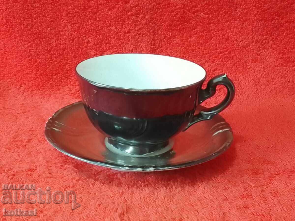 Old double set cup plate Bavaria silver plating Old double set cup plate Bavaria silver plating
