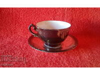 Old double set cup plate Bavaria silver plating