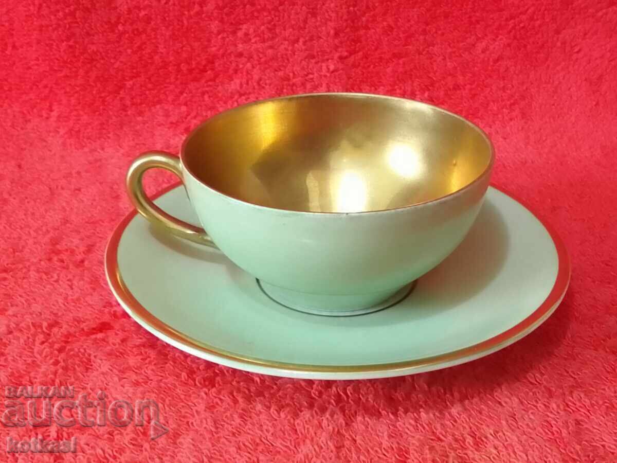Auction Old double set cup plate gilt Mitterteich Auction Old double set cup plate gilt Mitterteich