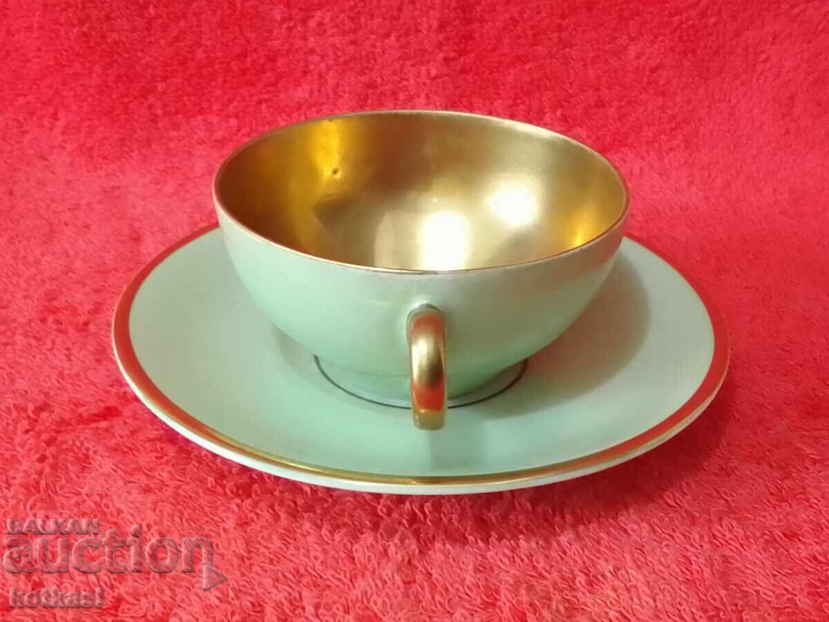Delivery of Old double set cup plate gilt Mitterteich Delivery of Old double set cup plate gilt Mitterteich