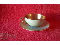 Old double set cup plate gilt Mitterteich