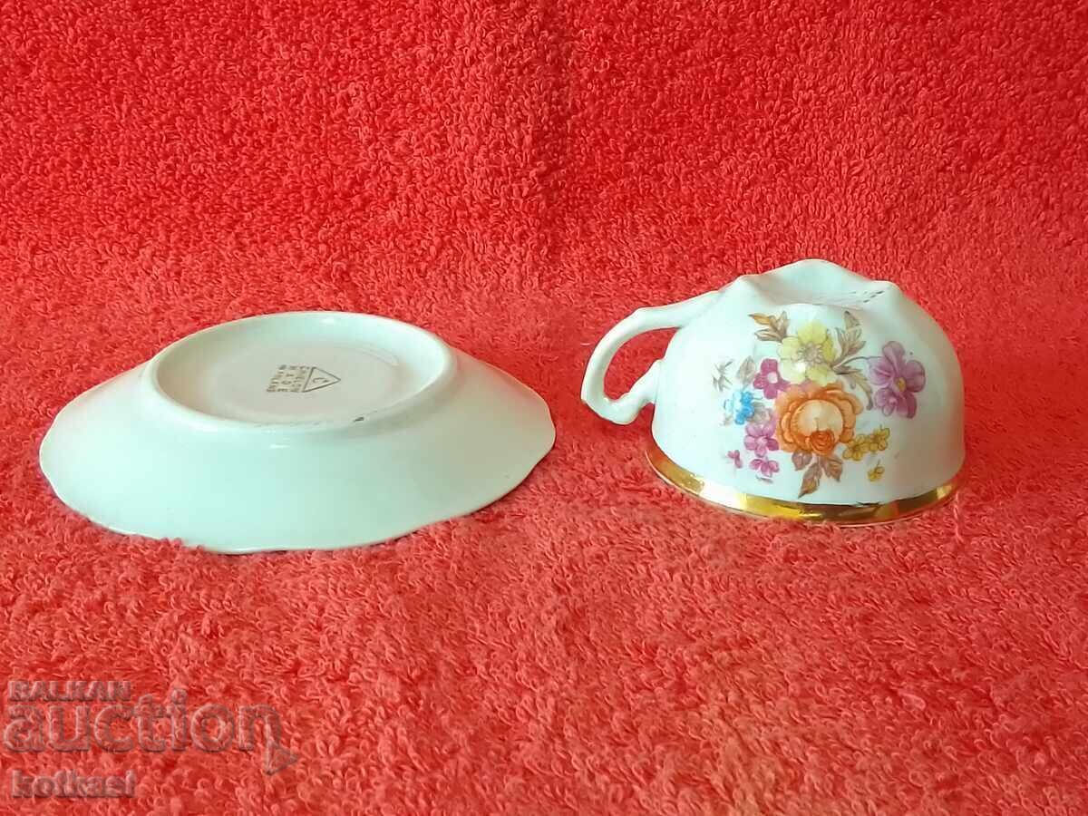 Delivery of Star double set cup plate Poland Moka color gilding Delivery of Star double set cup plate Poland Moka color gilding