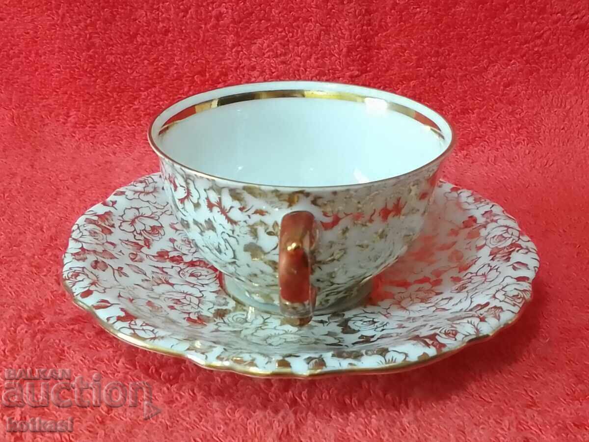 Παράδοση Παλιό διπλό σετ φλιτζάνι και πιατάκι J.Kronesten Παράδοση Παλιό διπλό σετ φλιτζάνι και πιατάκι J.Kronesten