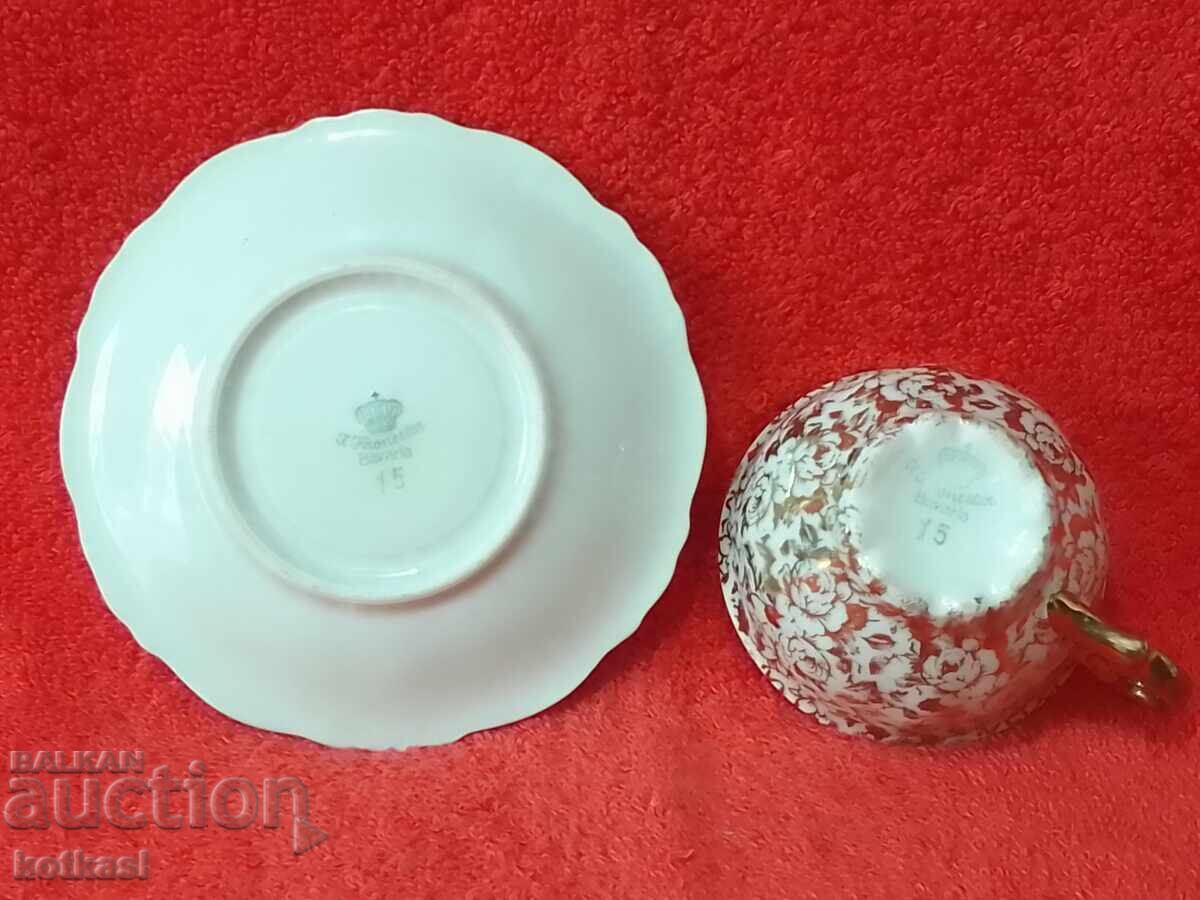 Set dublu de cani si farfurii vechi J.Kronesten - 6