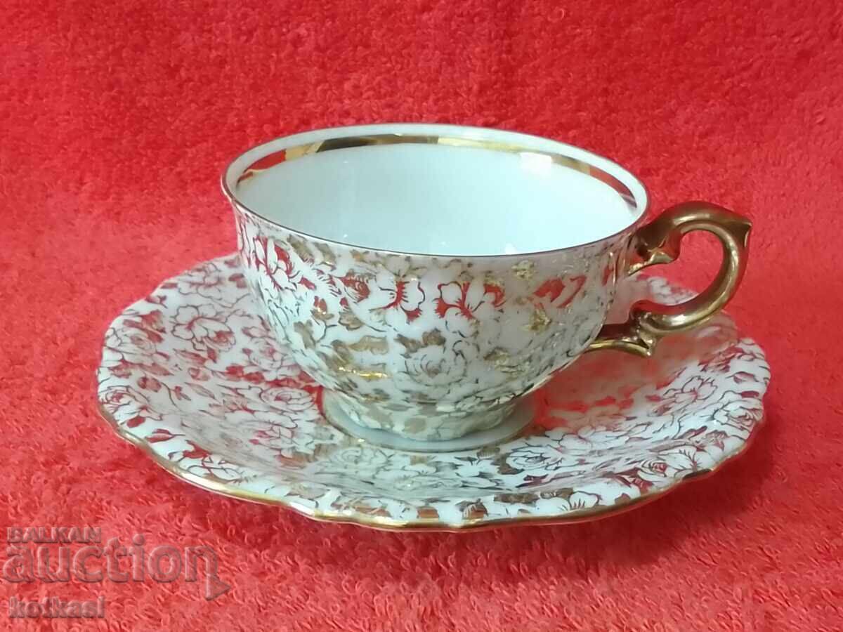 Set dublu de cani si farfurii vechi J.Kronesten