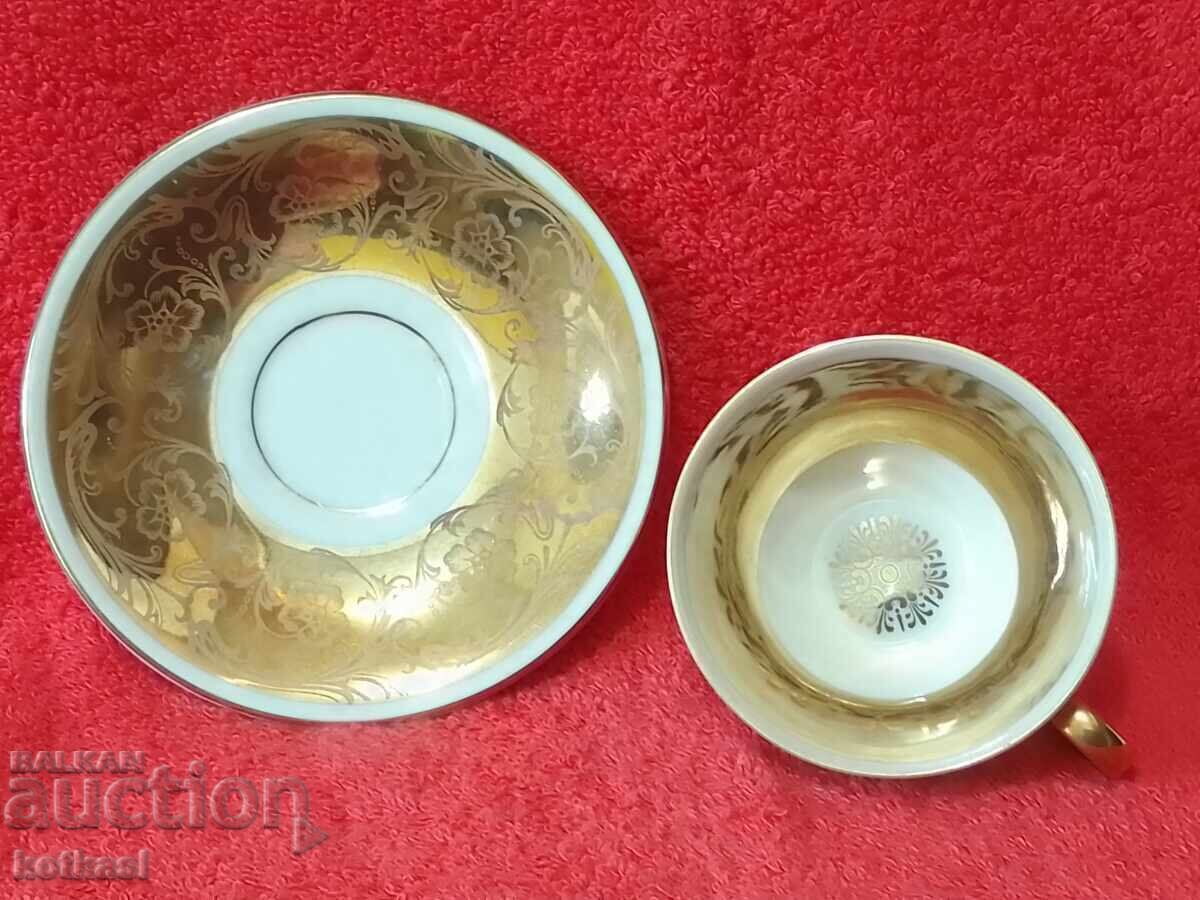 Delivery of Old double set cup plate J.Kronesten gilt Delivery of Old double set cup plate J.Kronesten gilt