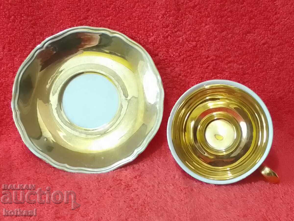 Delivery of Star Double Mocha Set Cup Plate Bavaria Gilding Zer Scherzer Delivery of Star Double Mocha Set Cup Plate Bavaria Gilding Zer Scherzer