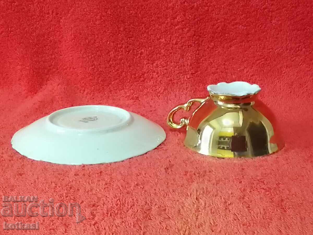 Star Double Mocha Set Cup Plate Bavaria Gilding Zer Scherzer - 6 Star Double Mocha Set Cup Plate Bavaria Gilding Zer Scherzer - 6