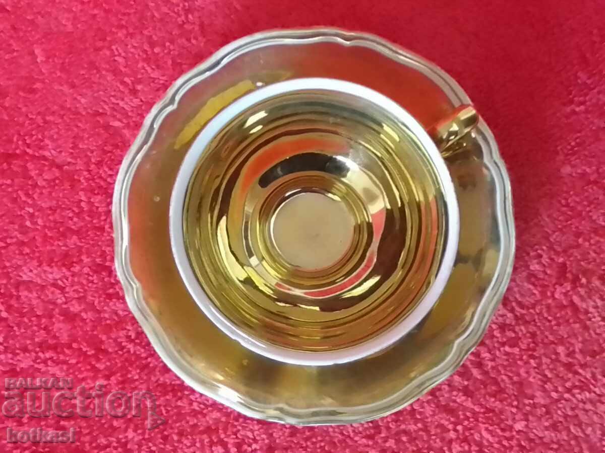 Star Double Mocha Set Cup Plate Bavaria Gilding Zer Scherzer - 7 Star Double Mocha Set Cup Plate Bavaria Gilding Zer Scherzer - 7