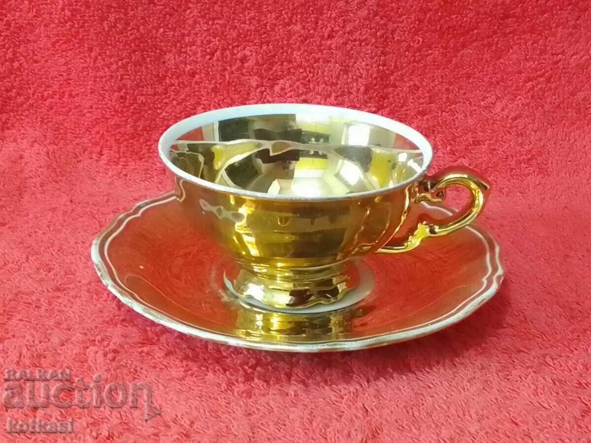 Star Double Mocha Set Cup Plate Bavaria Gilding Zer Scherzer Star Double Mocha Set Cup Plate Bavaria Gilding Zer Scherzer