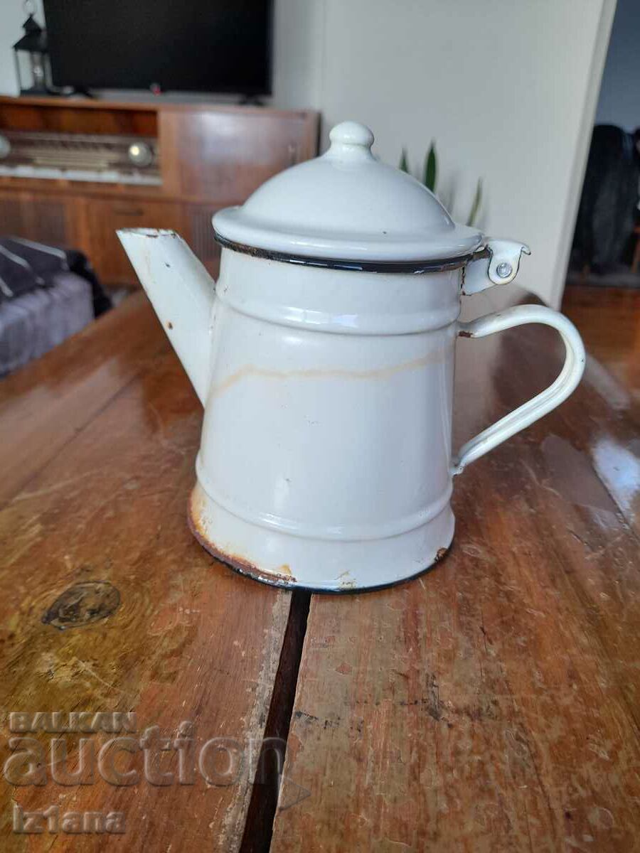 Old enamel teapot