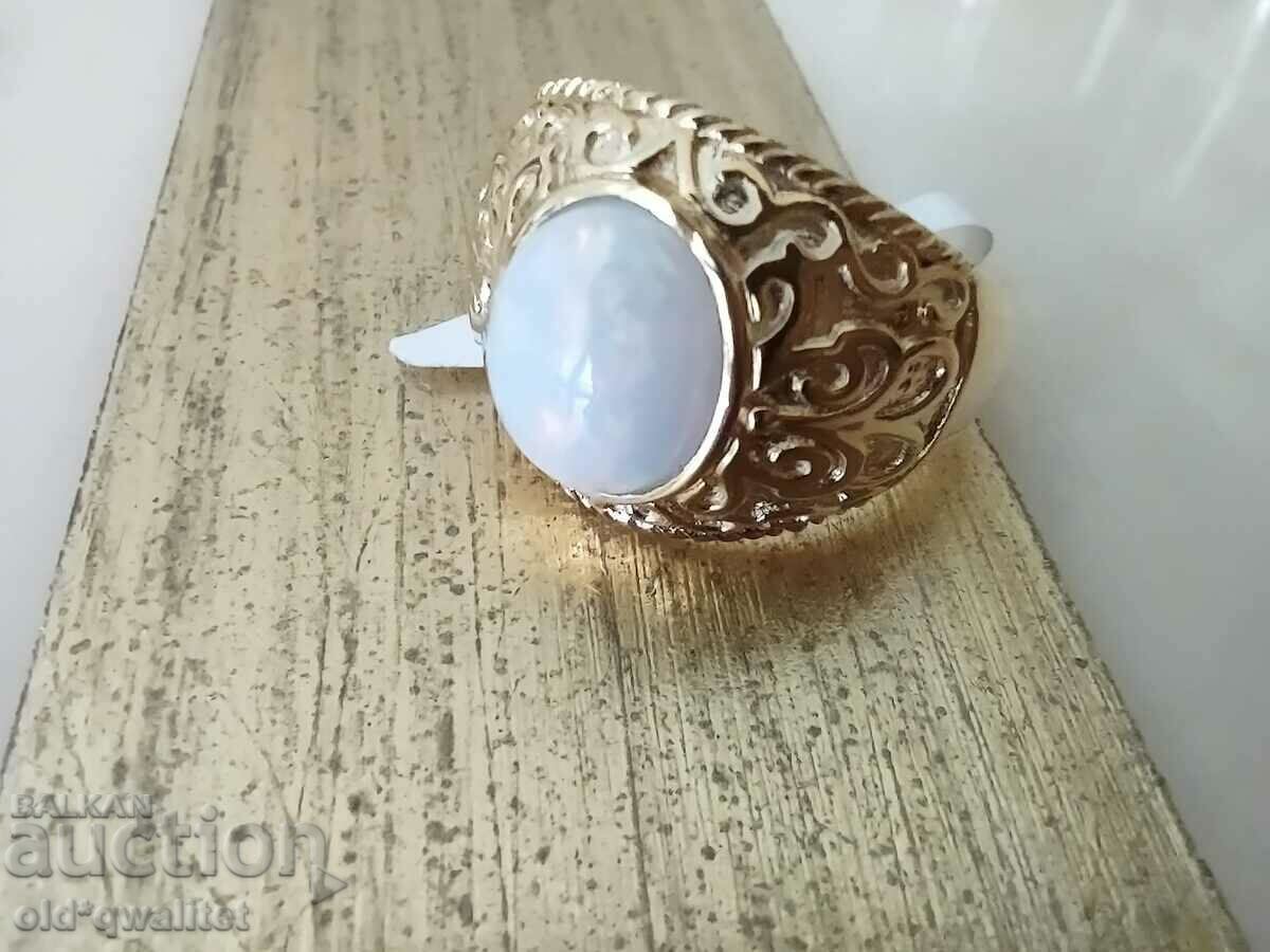 MAGNIFICENT SILVER RING, Gold Plated, Opal, 925 SILVER with price 227.00 BGN | € 116.06