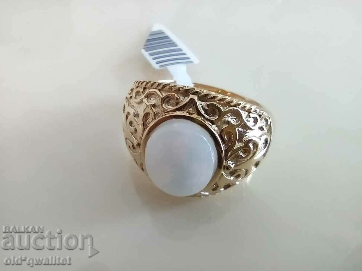 Delivery of MAGNIFICENT SILVER RING, Gold Plated, Opal, 925 SILVER