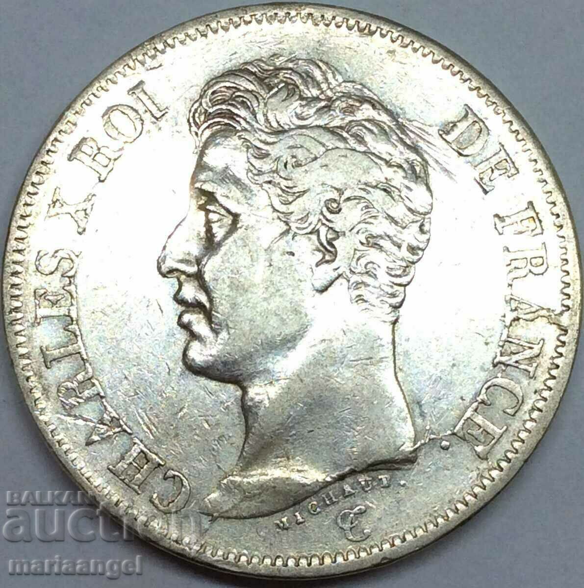 5 франка 1826 Франция D Карл X 37мм 24,85г Сребро
