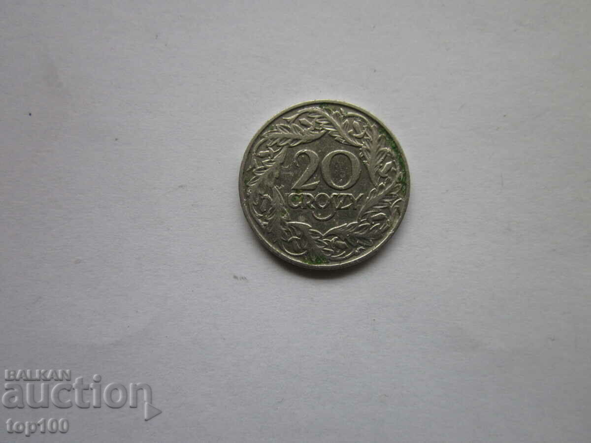 Auction  20 GROSHA POLAND 1923 BZC !!!