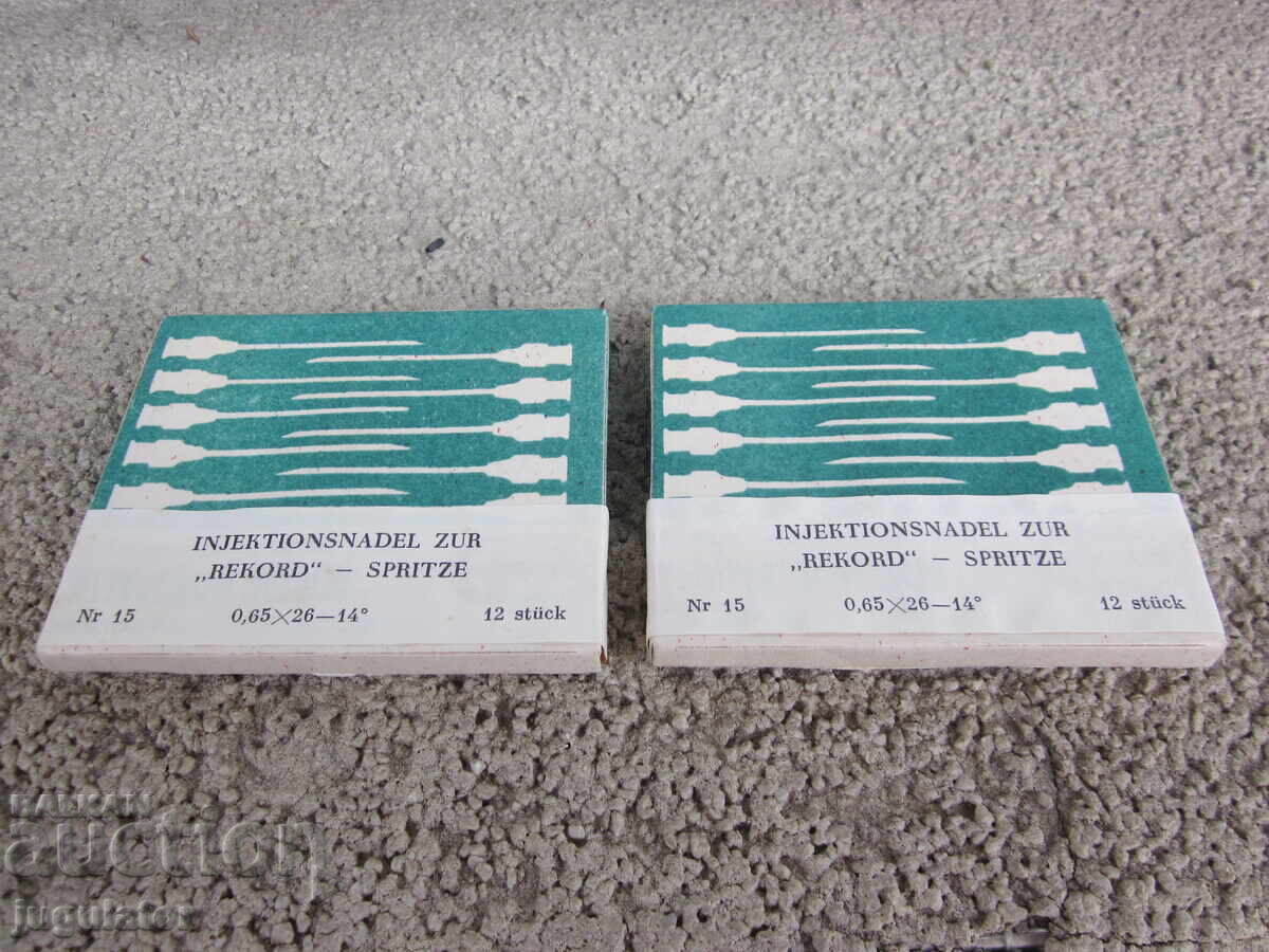 Παρτίδα παλαιών γερμανικών ιατρικών βελονών, αχρησιμοποίητων, σε κουτί με τιμή € 6.00 | 11.73 BGN Παρτίδα παλαιών γερμανικών ιατρικών βελονών, αχρησιμοποίητων, σε κουτί με τιμή € 6.00 | 11.73 BGN