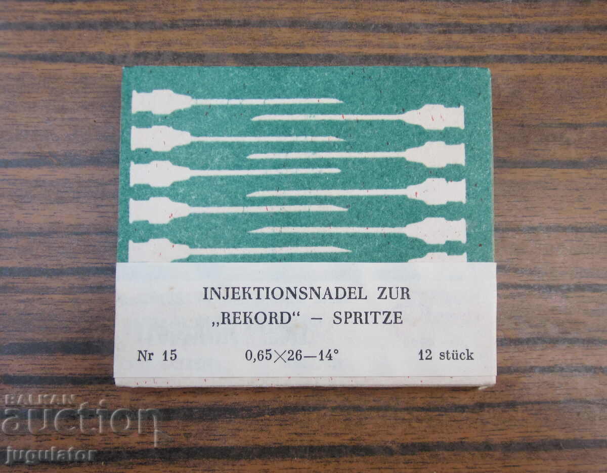 old German medical needles unused in a box