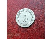Γερμανία-5 Pfennig 1895 E-Muldenhüten-σπάνιο