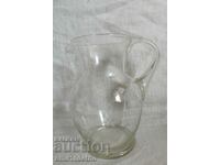 Etched glass wine jug