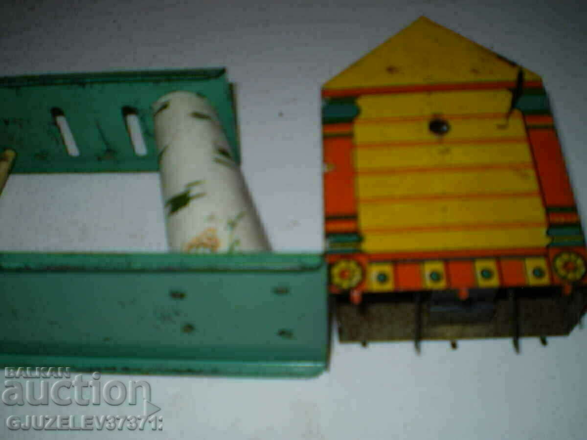 Tin Toy Clock with chicken mechanics for parts - 7
