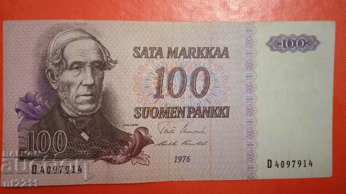 Banknote 100 marks Finland 1976