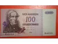 Banknote 100 marks Finland 1976