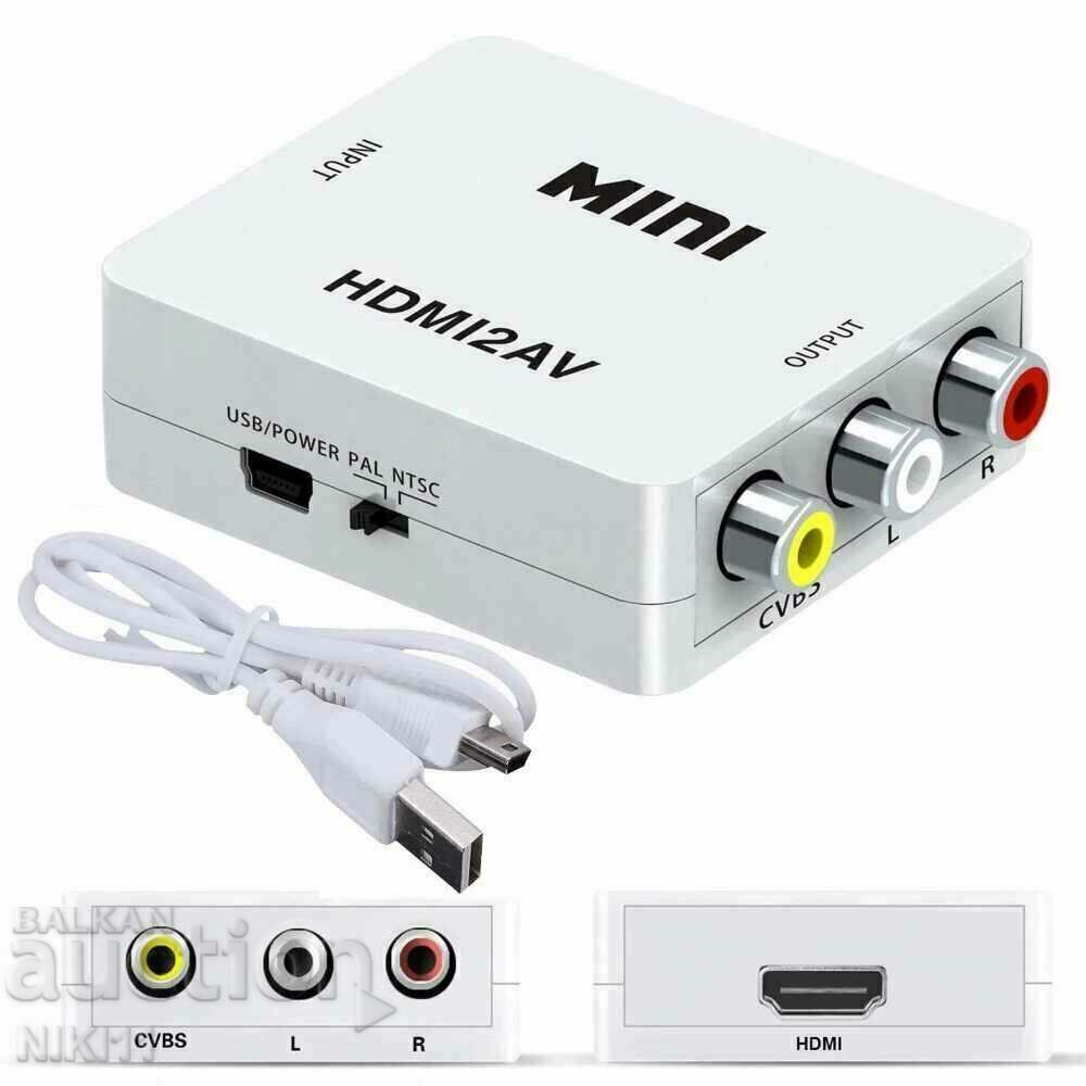 Auction Converter from HDMI to 3 RCA AV, Adapter, adapter Auction Converter from HDMI to 3 RCA AV, Adapter, adapter
