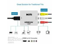 Μετατροπέας από HDMI σε 3 RCA AV, προσαρμογέας, προσαρμογέας