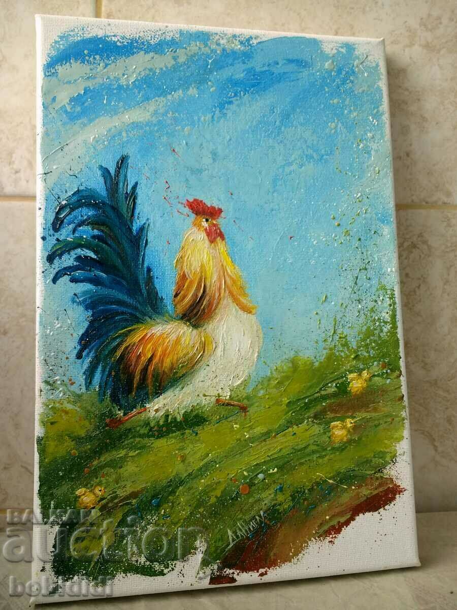 Picture "Run Rooster" 20/30 cm.