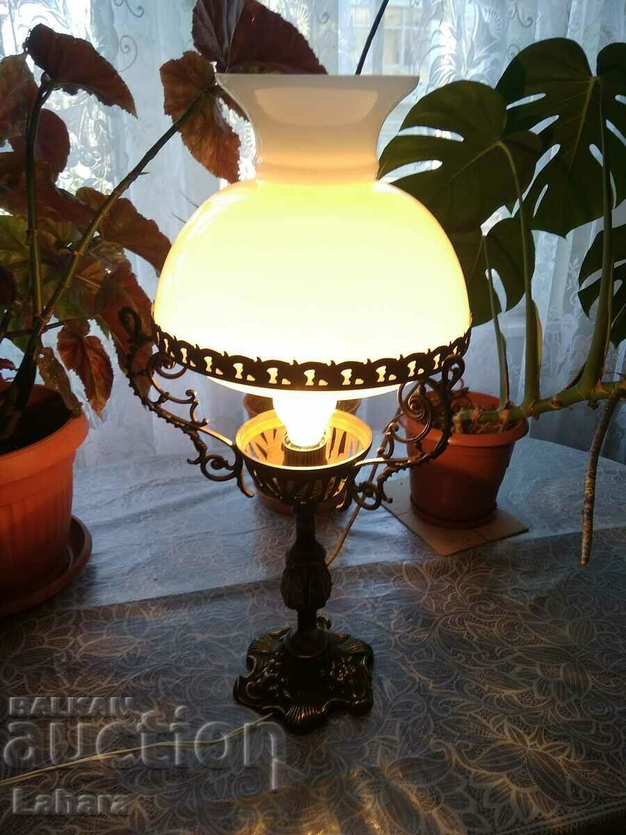 Antique gas lamp made into a nightstand