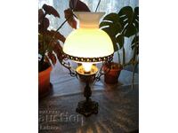Antique gas lamp made into a nightstand