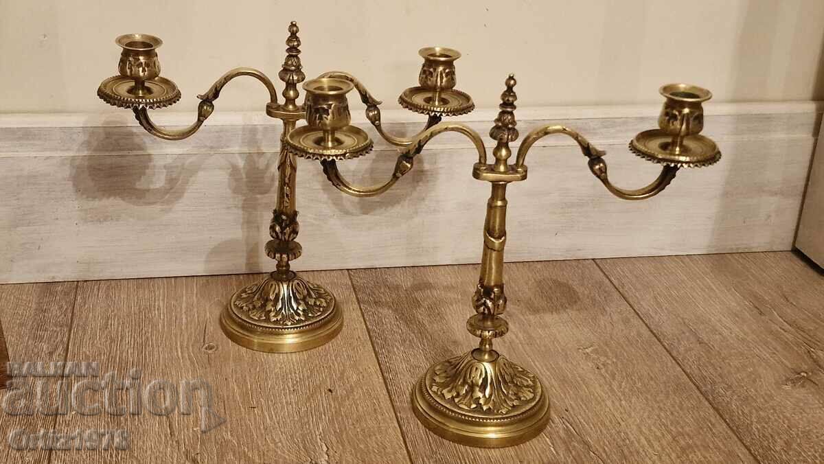 Massive French candlesticks, Brass, 2.4kg with price 369.00 BGN | € 188.67 Massive French candlesticks, Brass, 2.4kg with price 369.00 BGN | € 188.67