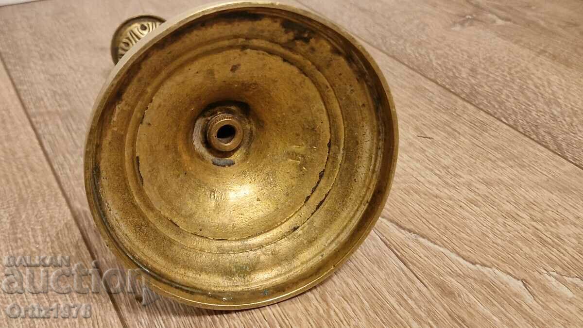 Solid French candle holder, brass, marked, 910g – Excellent! - 6 Solid French candle holder, brass, marked, 910g – Excellent! - 6