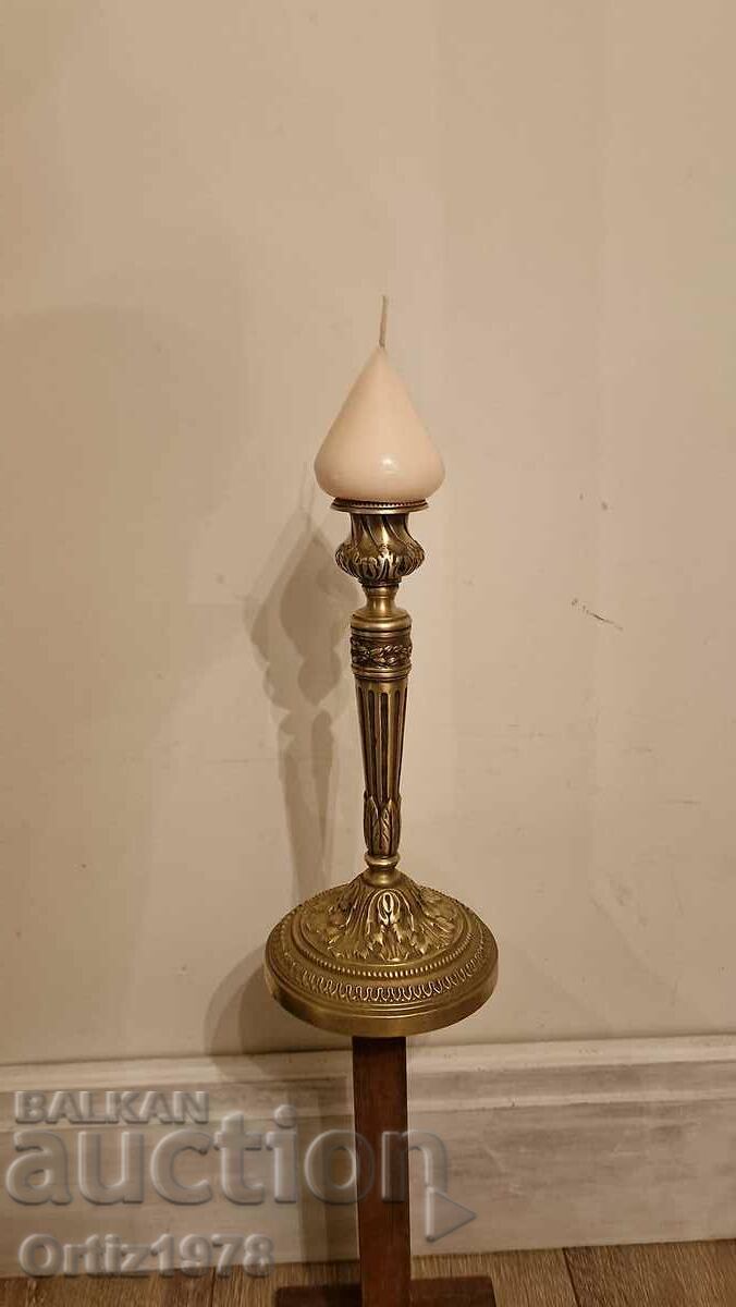 Solid French candle holder, brass, marked, 910g – Excellent! - 7 Solid French candle holder, brass, marked, 910g – Excellent! - 7