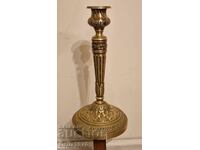 Μασίφ γαλλικό κηροπήγιο, ορείχαλκο, με σήμανση, 910g – Εξαιρετικό!