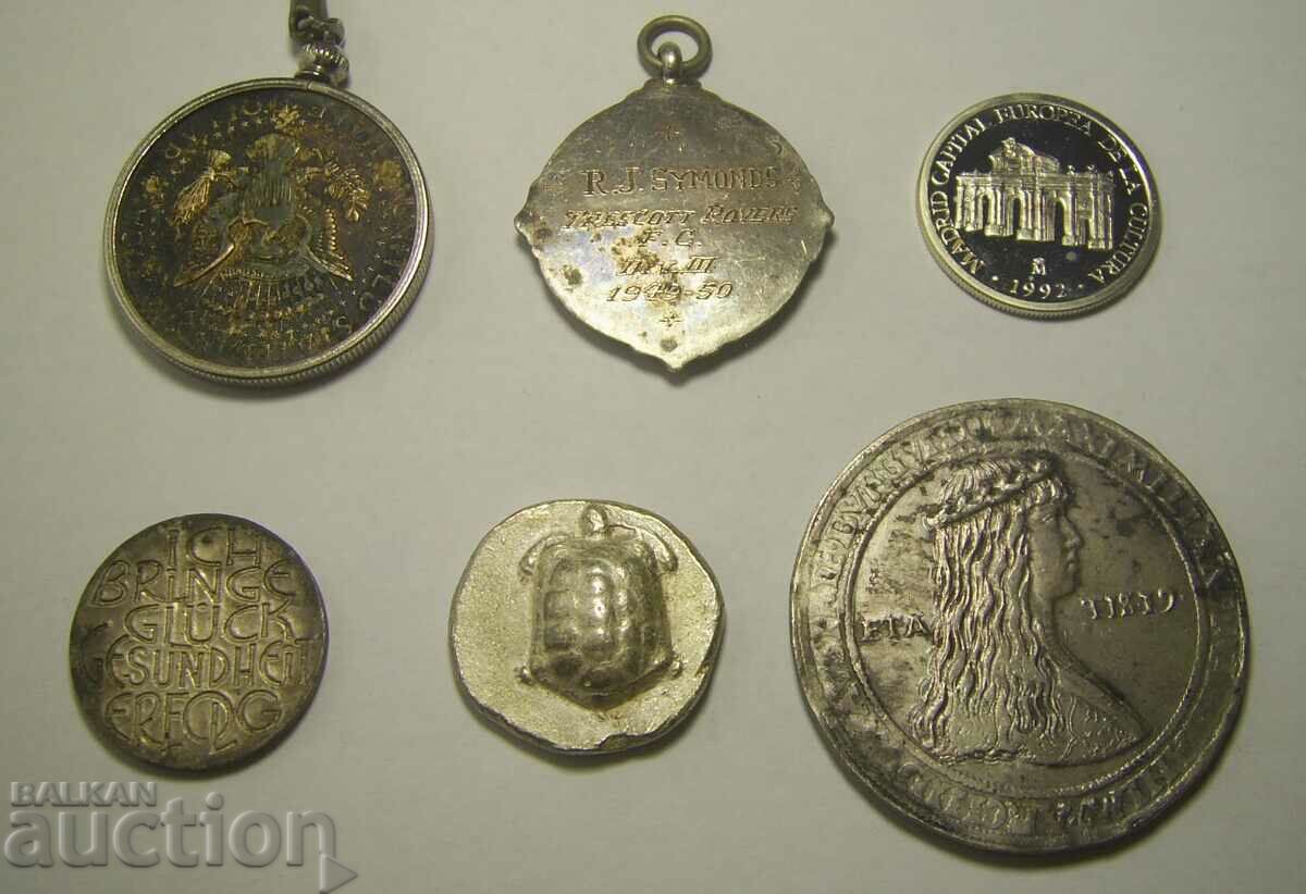 Lot 6 pcs Silver Replica Medals etc. with price 140.00 BGN | € 71.58 Lot 6 pcs Silver Replica Medals etc. with price 140.00 BGN | € 71.58