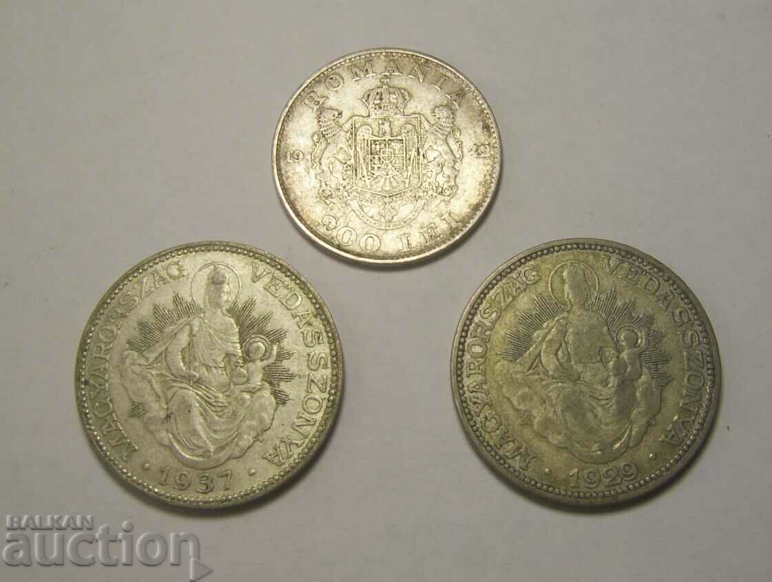 Hungary / Romania lot 3 Silver coins