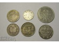 Παρτίδα 6 τμχ Ασημένια νομίσματα Κίνα Ουρουγουάη Μεξικό κ.λπ.