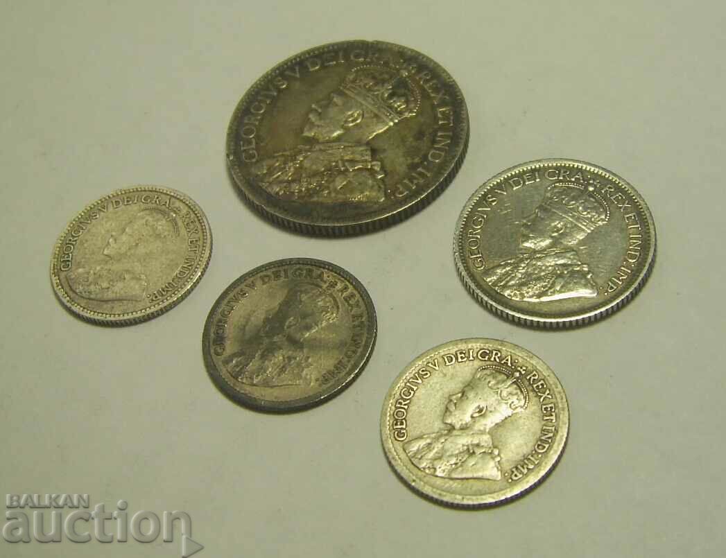 Canada Lot 5 Silver Coins 1912 - 1920 - 6 Canada Lot 5 Silver Coins 1912 - 1920 - 6