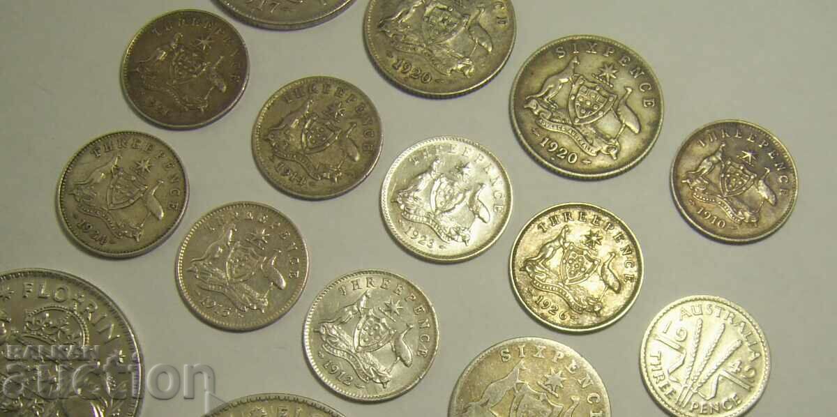 Auction Australia lot 16 old silver coins Auction Australia lot 16 old silver coins