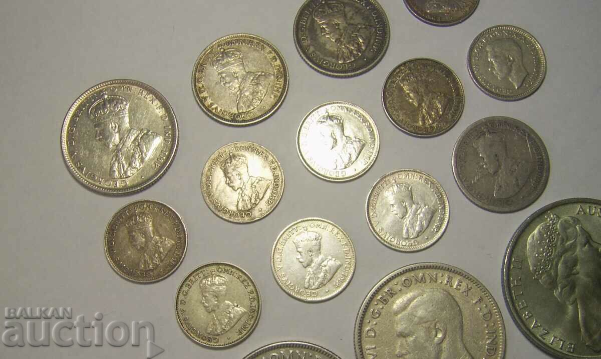 Australia lot 16 old silver coins - 5 Australia lot 16 old silver coins - 5