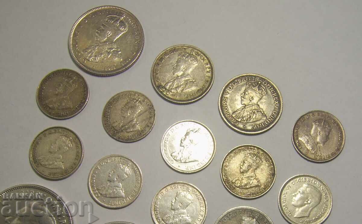 Australia lot 16 old silver coins - 6 Australia lot 16 old silver coins - 6
