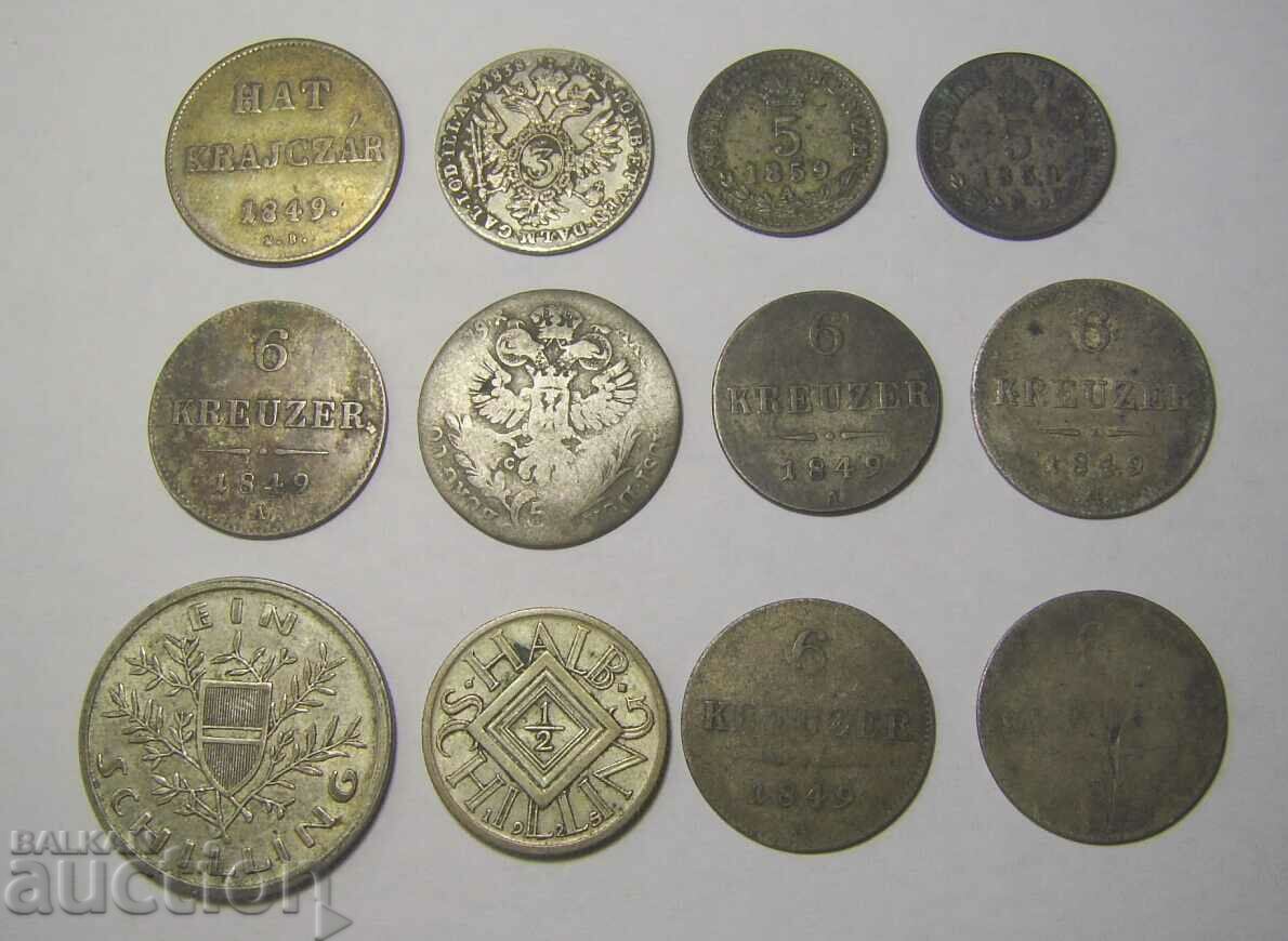 Austria 12 monede vechi de argint