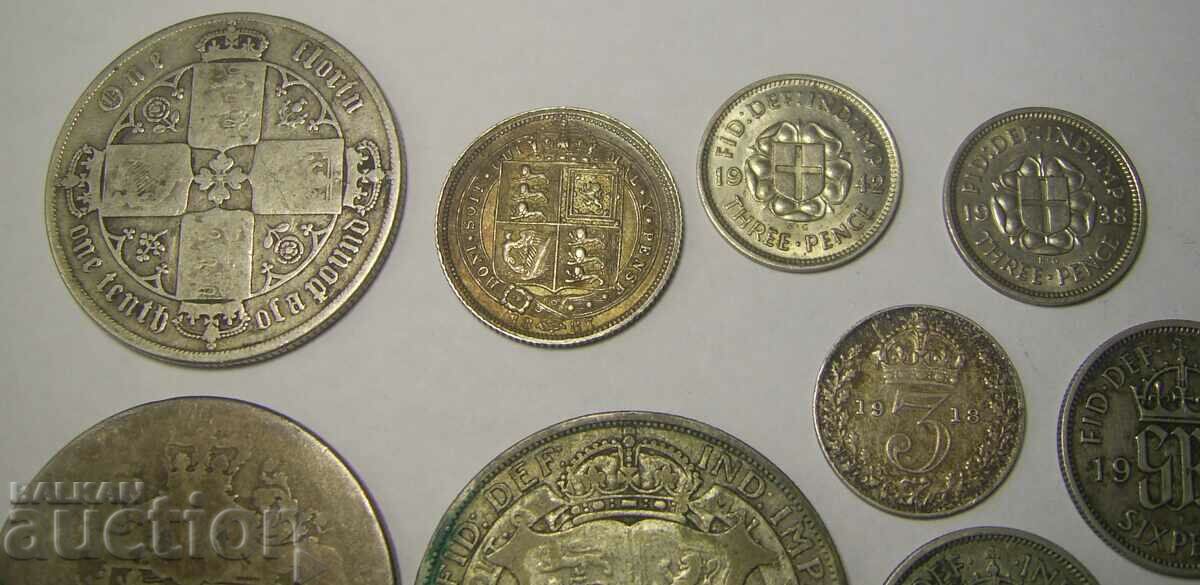 Delivery of Great Britain 17 silver coins lot