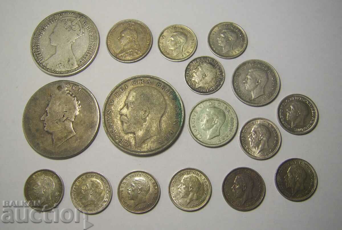 Great Britain 17 silver coins lot - 5