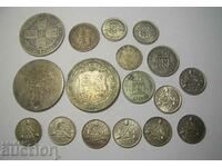 Великобритания 17 бр сребърни монети лот